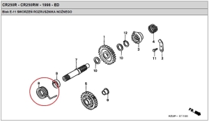 Sprężyna kopniaka Honda CR250R 2T 1998r