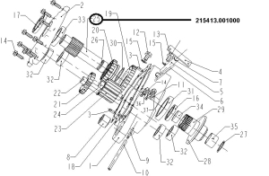 Wałek przekładni ATV 50-100 Keeway