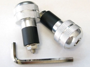 Końcówki kierownicy aluminium srebrne